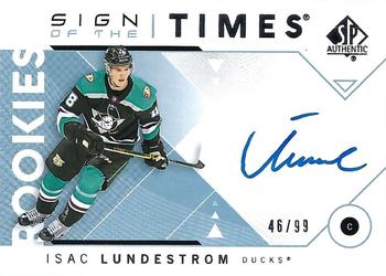 2018-19 SP Authentic - Sign of the Times Rookies #SOTR-IL Isac Lundestrom Front