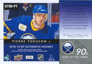 2018-19 SP Authentic - Sign of the Times 90s #ST90-PT Pierre Turgeon Back
