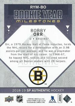 2018-19 SP Authentic - Rookie Year Milestones #RYM-BO Bobby Orr Back