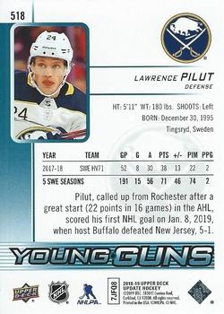 2018-19 SP Authentic - 2018-19 Upper Deck Update #518 Lawrence Pilut Back