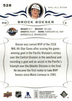 2018-19 SP Authentic - 2018-19 Upper Deck Update #528 Brock Boeser Back