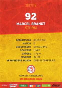 2017-18 Dusseldorfer EG Postcards #NNO Marcel Brandt Back