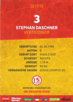 2017-18 Dusseldorfer EG Postcards #NNO Stephan Daschner Back