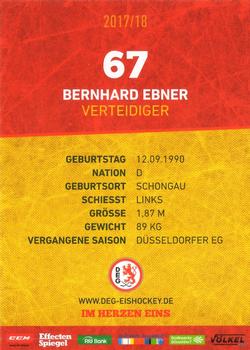 2017-18 Dusseldorfer EG Postcards #NNO Bernhard Ebner Back