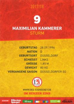 2017-18 Dusseldorfer EG Postcards #NNO Maximilian Kammerer Back