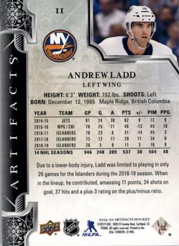 2019-20 Upper Deck Artifacts #11 Andrew Ladd Back