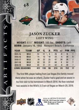 2019-20 Upper Deck Artifacts #48 Jason Zucker Back