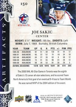 2019-20 Upper Deck Artifacts #150 Joe Sakic Back