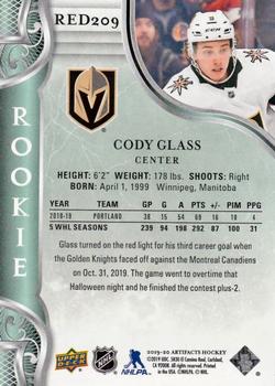 2019-20 Upper Deck Artifacts #RED209 Cody Glass Back