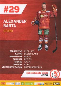 2018-19 Dusseldorfer EG Postcards #NNO Alexander Barta Back