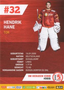 2018-19 Dusseldorfer EG Postcards #NNO Hendrik Hane Back