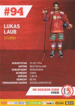 2018-19 Dusseldorfer EG Postcards #NNO Lukas Laub Back