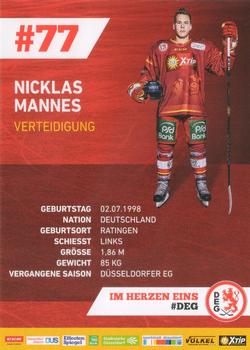 2018-19 Dusseldorfer EG Postcards #NNO Nicklas Mannes Back