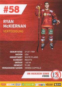 2018-19 Dusseldorfer EG Postcards #NNO Ryan McKiernan Back