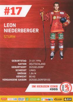 2018-19 Dusseldorfer EG Postcards #NNO Leon Niederberger Back