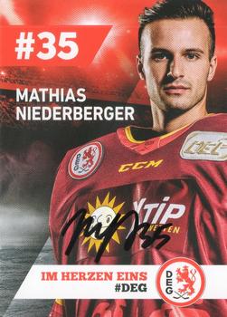 2018-19 Dusseldorfer EG Postcards #NNO Mathias Niederberger Front