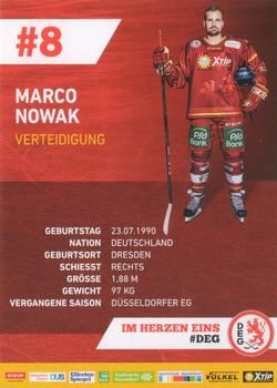 2018-19 Dusseldorfer EG Postcards #NNO Marco Nowak Back