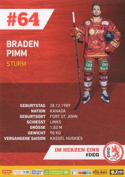 2018-19 Dusseldorfer EG Postcards #NNO Braden Pimm Back