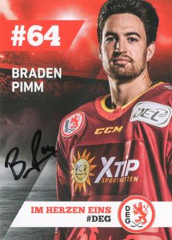 2018-19 Dusseldorfer EG Postcards #NNO Braden Pimm Front