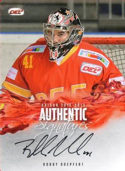 2012-13 Playercards (DEL) - Authentic Signatures #DEL-SG05 Bobby Goepfert Front