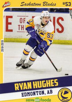 2018-19 Save On Foods Saskatoon Blades (WHL) #3 Ryan Hughes Front