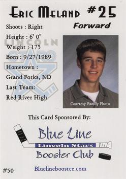 2007-08 Blueline Booster Club Lincoln Stars (USHL) Series 2 #50 Eric Meland Back