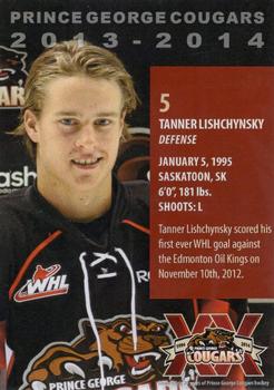 2013-14 Subway Prince George Cougars (WHL) #NNO Tanner Lishchynsky Back