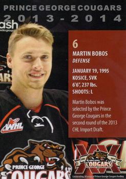 2013-14 Subway Prince George Cougars (WHL) #NNO Martin Bobos Back