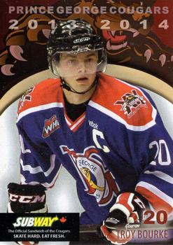 2013-14 Subway Prince George Cougars (WHL) #NNO Troy Bourke Front