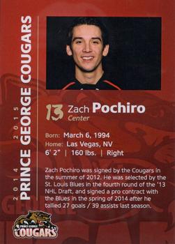 2014-15 Prince George Cougars (WHL) #10 Zach Pochiro Back