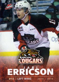 2014-15 Prince George Cougars (WHL) #12 Jari Erricson Front