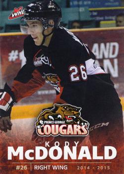2014-15 Prince George Cougars (WHL) #22 Kody McDonald Front