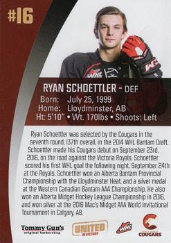 2017-18 Tommy Gun's Prince George Cougars (WHL) #13 Ryan Schoettler Back