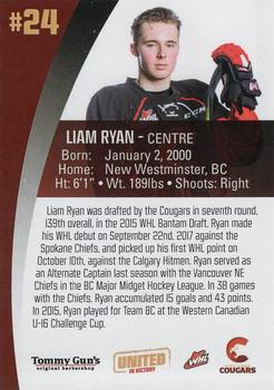 2017-18 Tommy Gun's Prince George Cougars (WHL) #19 Liam Ryan Back