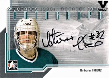 2015-16 In The Game Final Vault - 2013-14 In The Game Decades 1990s Autographs (Black Vault Stamp) #A-AI Arturs Irbe Front