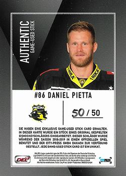 2018-19 Playercards (DEL) - DEL Stickcards #DEL-SC06 Daniel Pietta Back