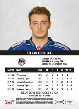 2018-19 Playercards Promos Serie 1 (DEL) #3 Stefan Loibl Back