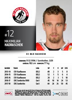 2018-19 Playercards (DEL2) #8 Maximilian Hadraschek Back