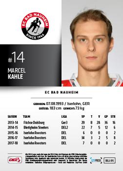 2018-19 Playercards (DEL2) #DEL2-015 Marcel Kahle Back