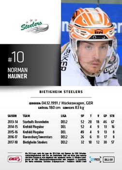 2018-19 Playercards (DEL2) #31 Norman Hauner Back