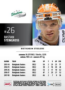 2018-19 Playercards (DEL2) #33 Bastian Steingross Back