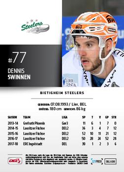 2018-19 Playercards (DEL2) #38 Dennis Swinnen Back
