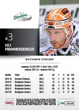 2018-19 Playercards (DEL2) #40 Max Prommersberger Back