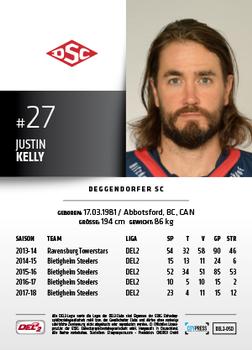 2018-19 Playercards (DEL2) #50 Justin Kelly Back