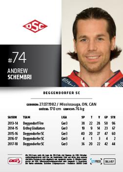 2018-19 Playercards (DEL2) #57 Andrew Schembri Back