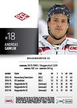 2018-19 Playercards (DEL2) #58 Andreas Gawlik Back