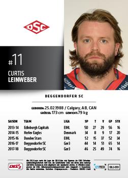 2018-19 Playercards (DEL2) #59 Curtis Leinweber Back