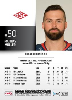 2018-19 Playercards (DEL2) #61 Mathias Müller Back