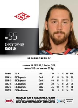 2018-19 Playercards (DEL2) #67 Christopher Kasten Back