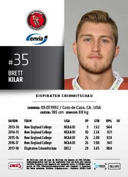 2018-19 Playercards (DEL2) #DEL2-070 Brett Kilar Back